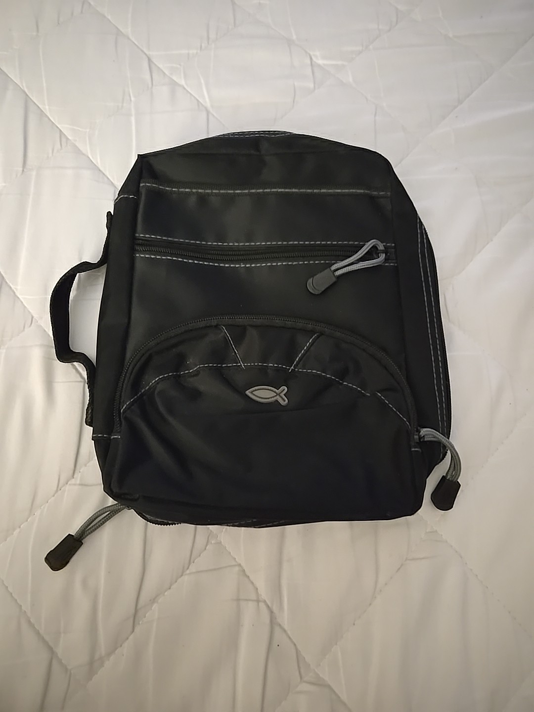 Black Zondervan Jesus Fish Bible Book Cover with Handle B36