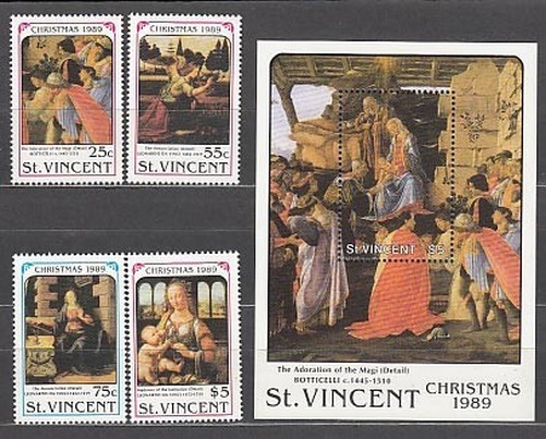 San Vicente - Mail Yvert 1166AG/AK+H.61L ** Mnh Christmas