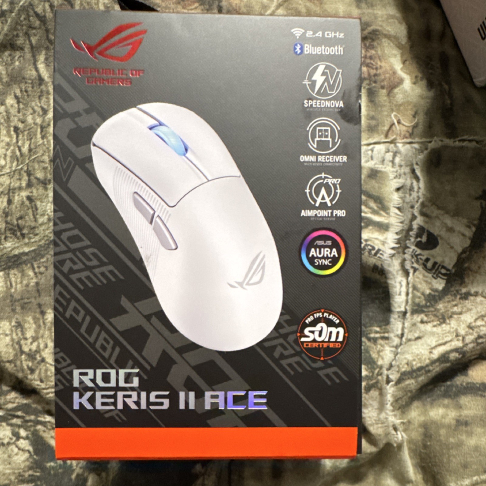 ASUS ROG Keris II Ace Wireless Gaming Mouse 42000 DPI Optical 5 Buttons White