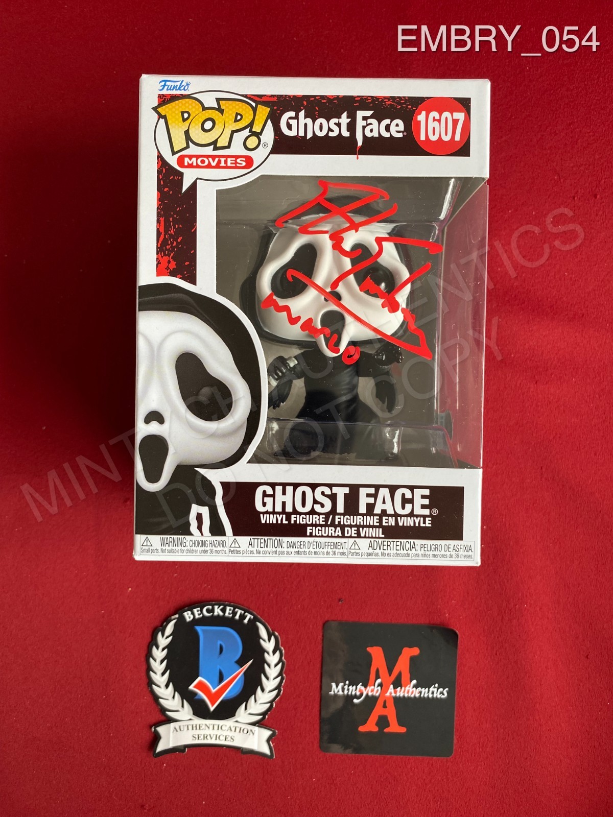 Ethan Embry autographed signed Ghost Face Funko Pop #1607 Scream 7 Beckett Marco