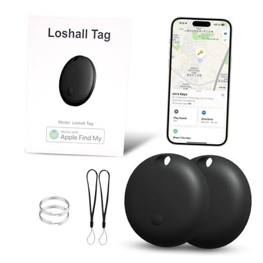 Air Tracker Tag 2 Pack, Smart Tracker Item Finders Compatible with Black 2 Pack