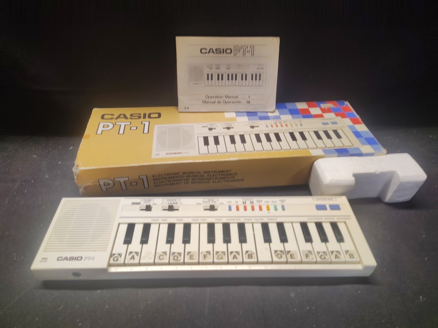 Vintage Casio PT-1 Electronic Mini Keyboard UNTESTED Made Japan 