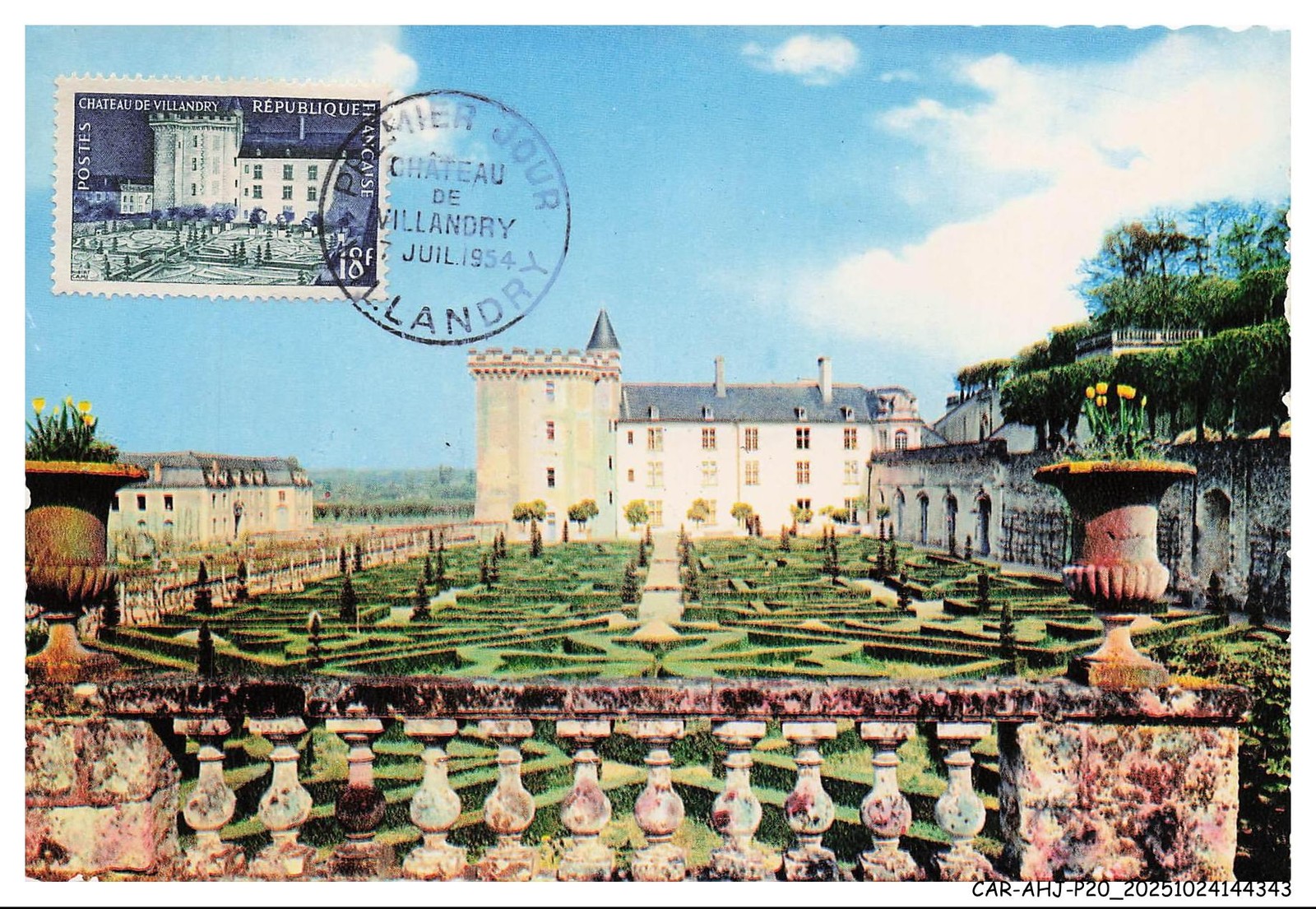 CAR-AHJP20-1007-CARTE-MAXIMUN - The Castle Of Villandry - 1954