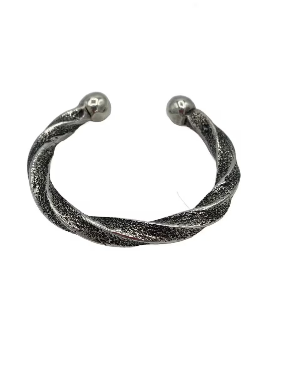 Navajo Silver Mens Aaron Anderson Twist Bangle M1o34