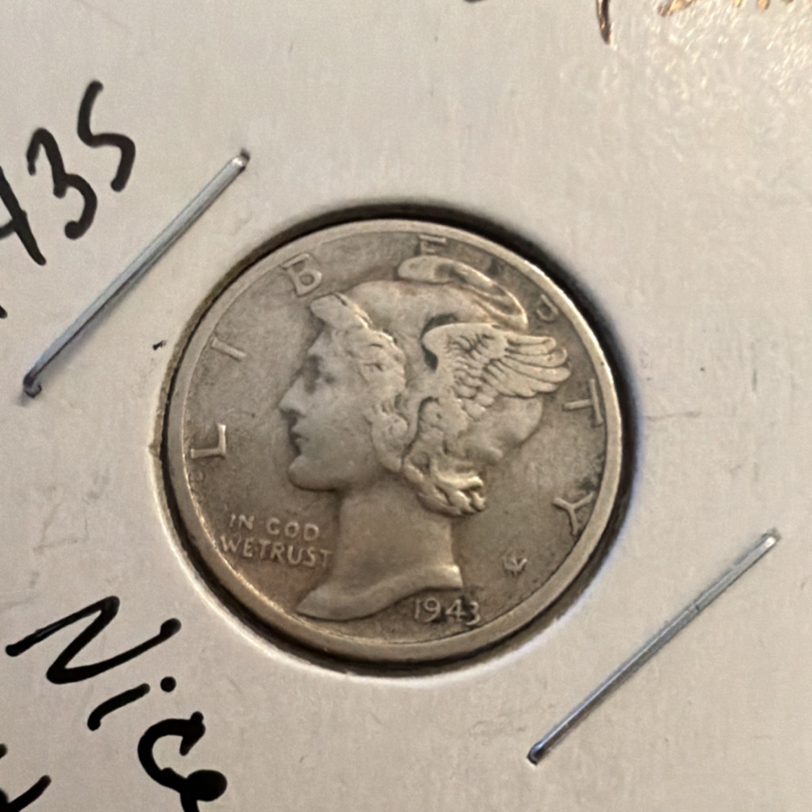 1943-S Mercury Dime 10C San Francisco 90% Silver US Coin Circulated