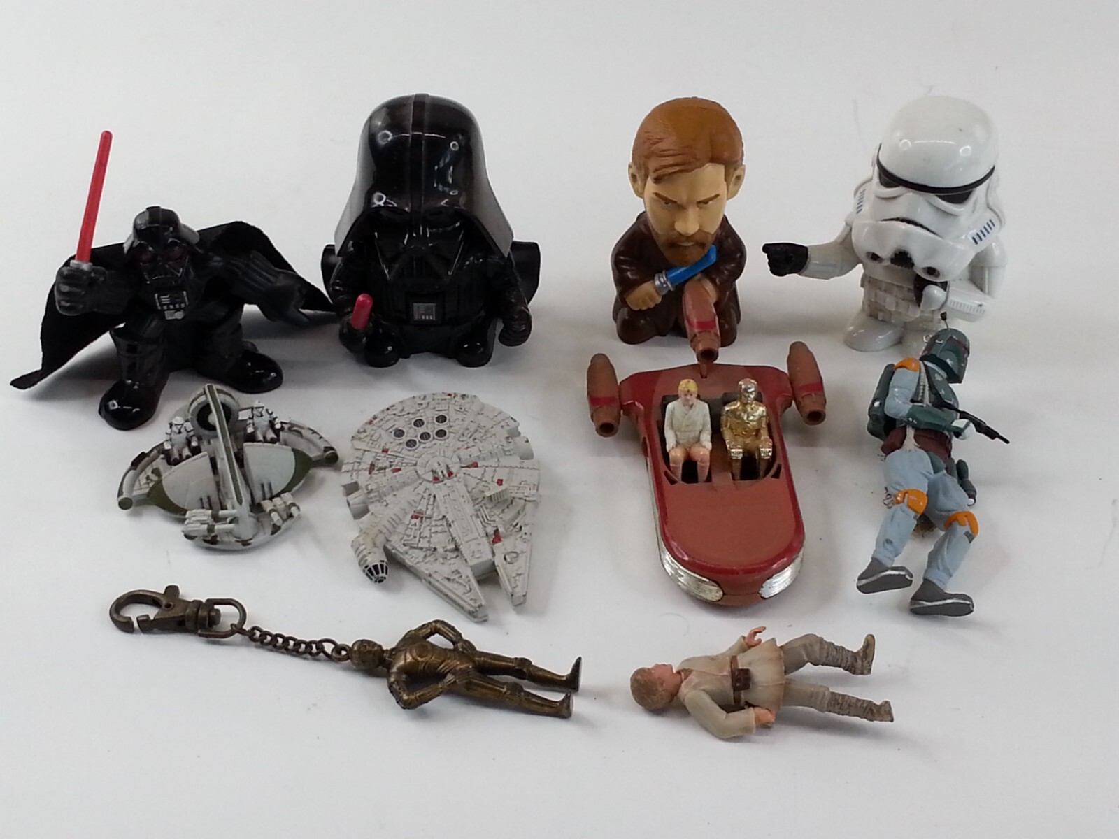 Star Wars 10 Piece Lot Burger King Luke Darth Vader Land Speeder