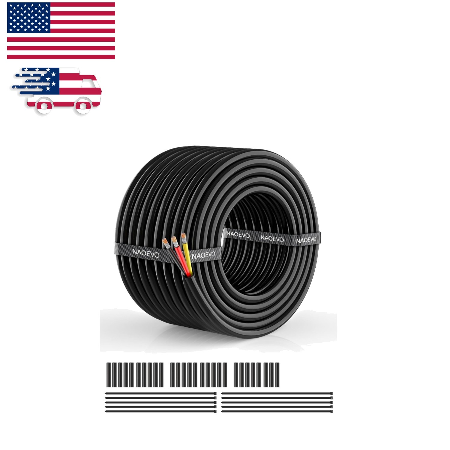 Versatile 50FT 16 AWG 3 Conductor Low Voltage Wire for Automotive & Marine Use