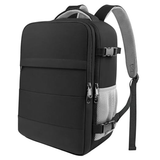  Travel Backpack - Flight Approved Travel Bag for Men and Women, Medium Black