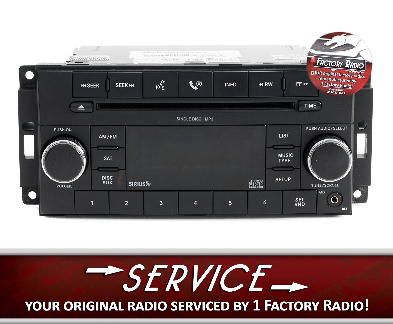Remanufacture SERVICE for 2009-2011 Jeep Dodge Radio AM FM CD P68021163AE RES