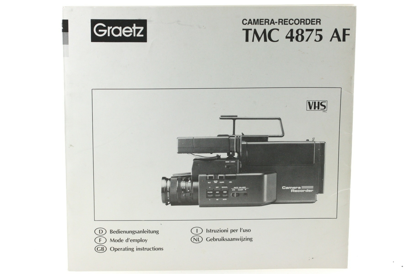 Manual Graetz Camera-Recorder RMC 4875 Af Instructions