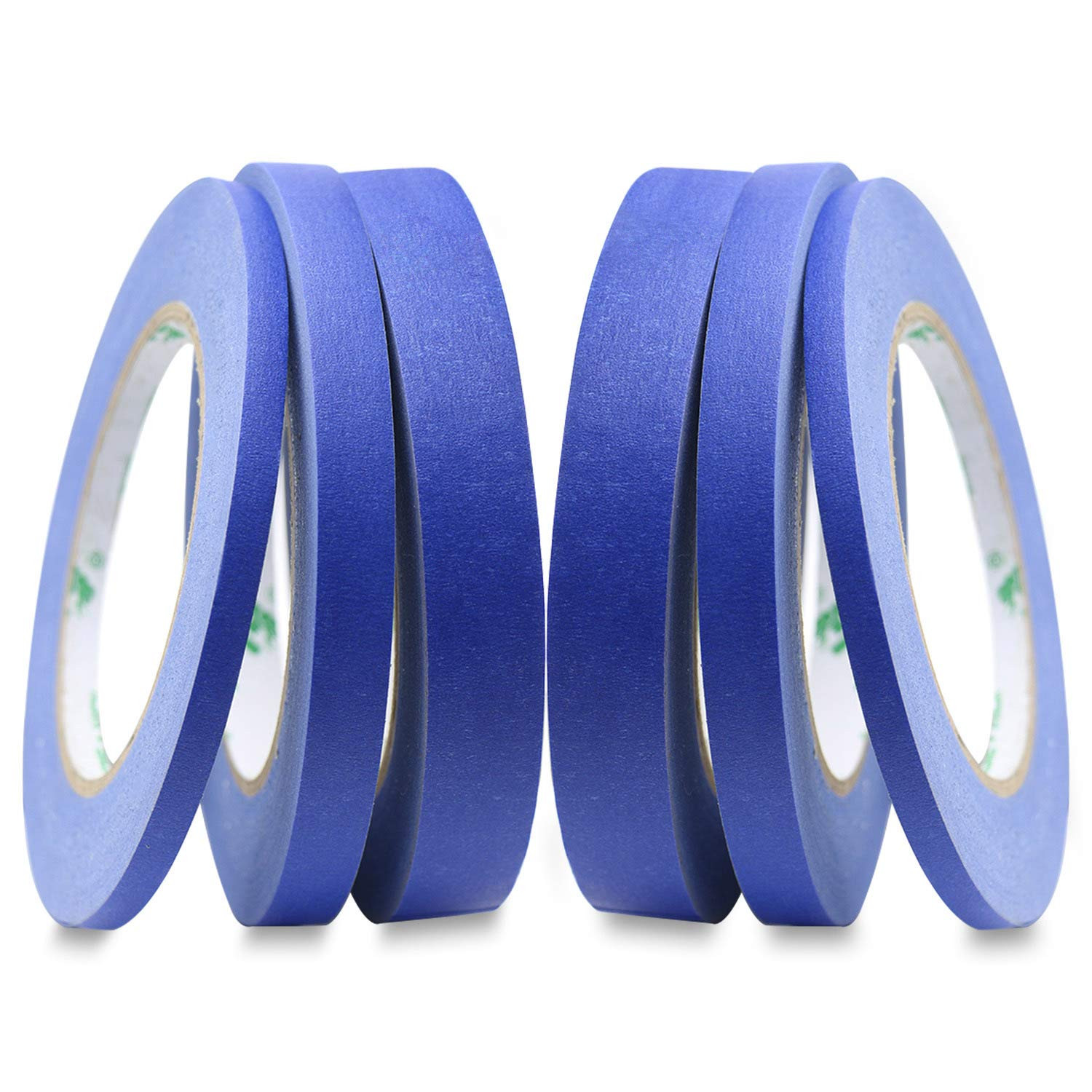 Blue Painters Masking Tape 6-Pack 1/4 1/2 3/4In X 60Yds No Residue