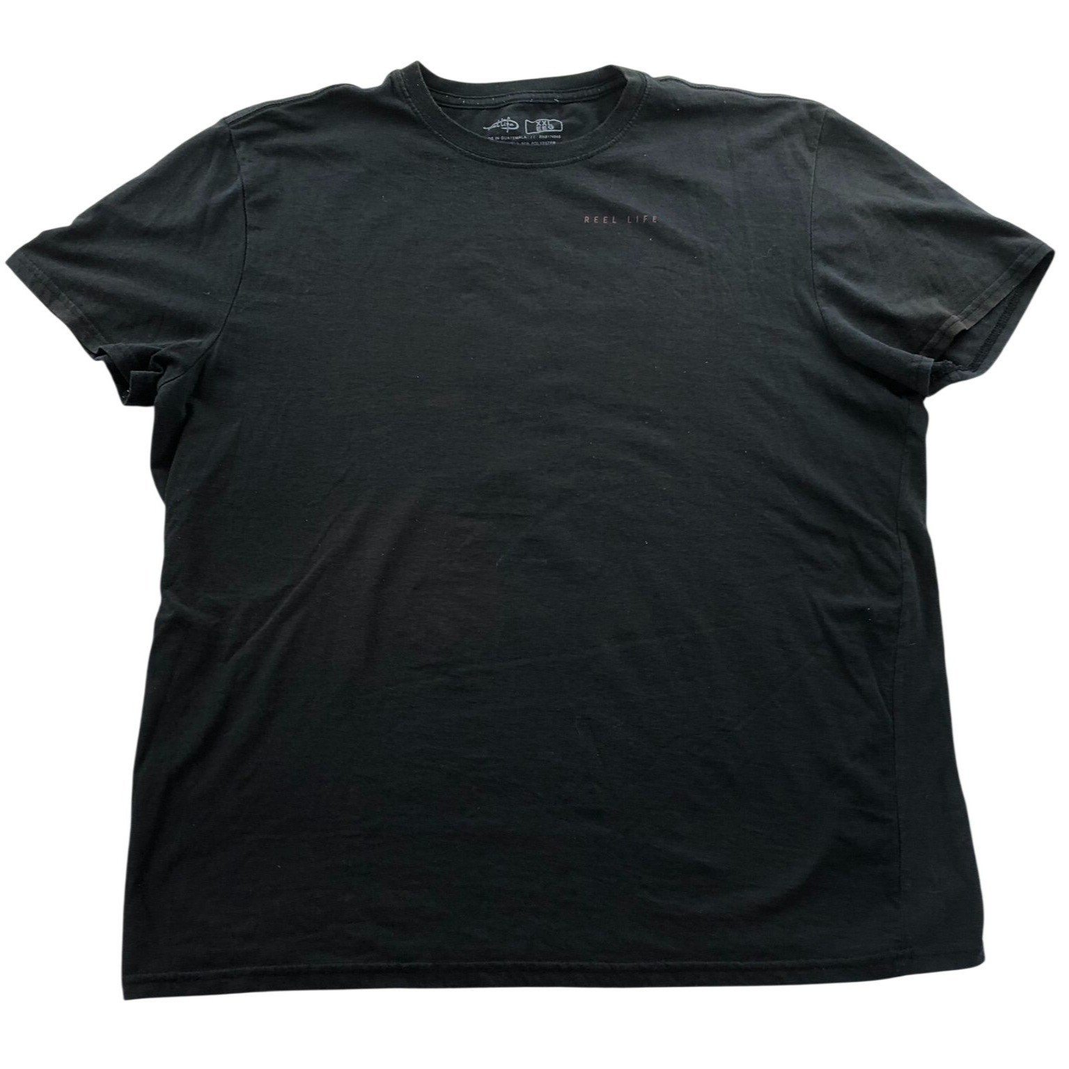 Reel Life Mens T-Shirt XXL Black Short Sleeve Casual Graphic Tee Crewneck