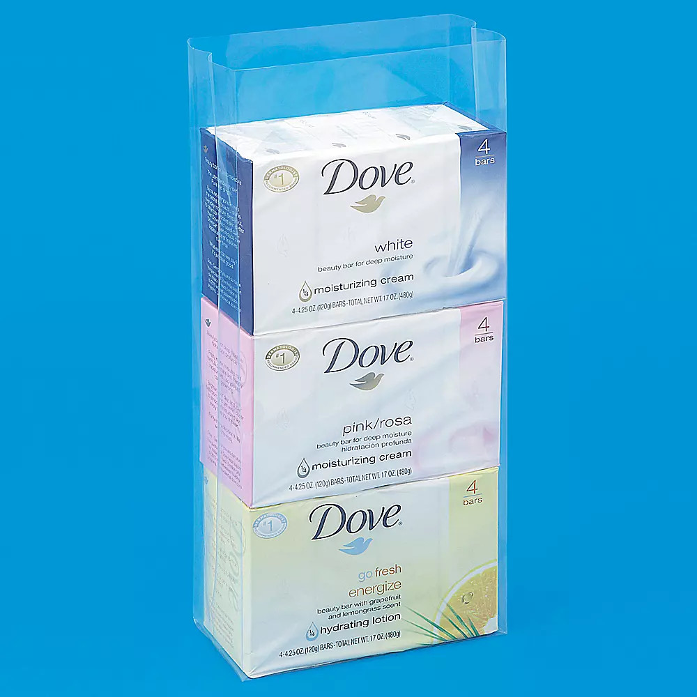 Pack of 1000 6 x 3 x 15" 3 Mil Gusseted Poly Bags