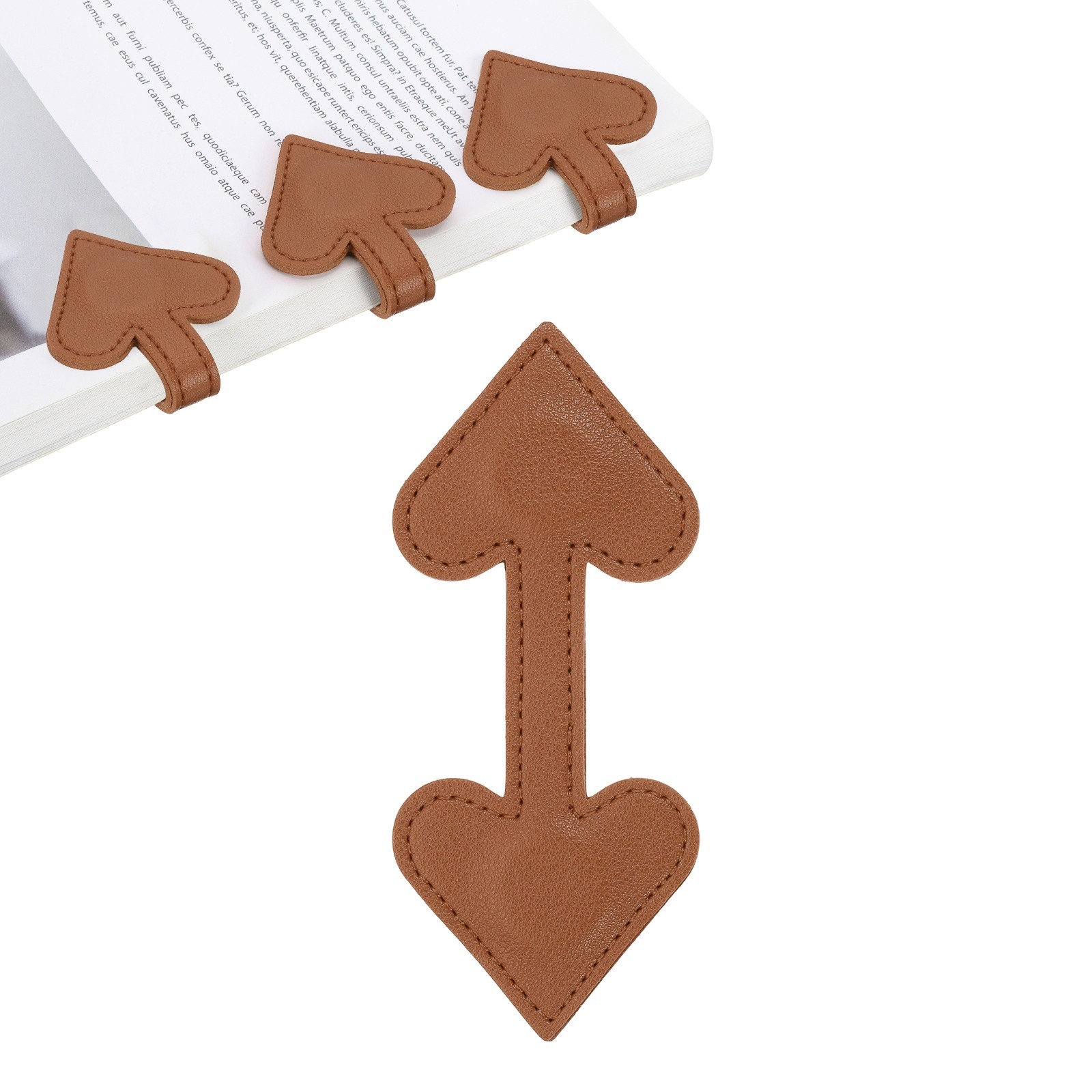 Magnetic Bookmarks, Heart Shape Book Marks Magnet Markers, Dark Brown