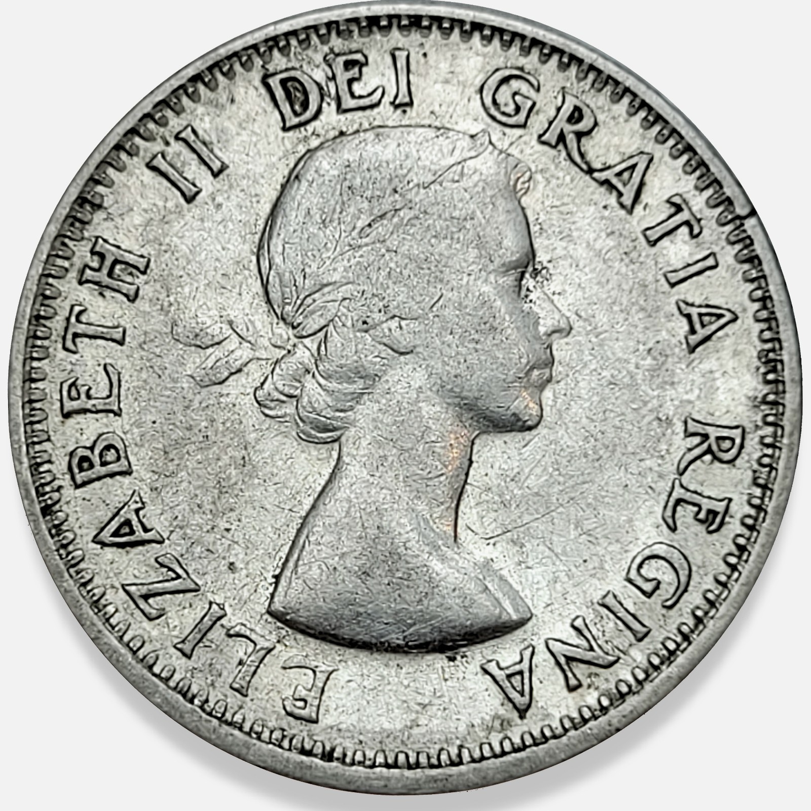 1953 H NSF Canada Elizabeth II 10 Cents Dime 80% Silver 10c Canadian #2 🇨🇦