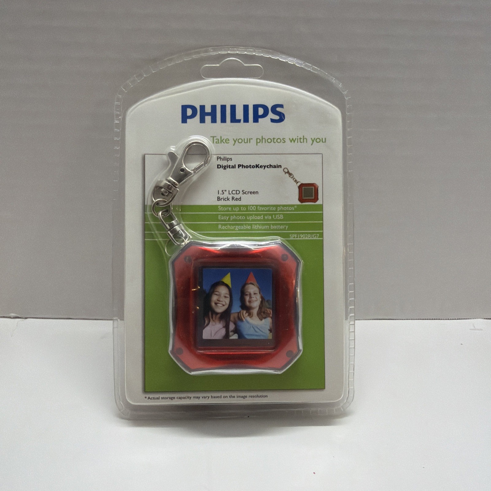 Philips Digital Photo Keychain 1.5" LCD Screen Electric Red New Sealed