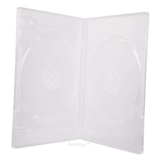 10 Super Clear Double 2-Disc DVD Cases in 14mm Standard Thickness with Clear 