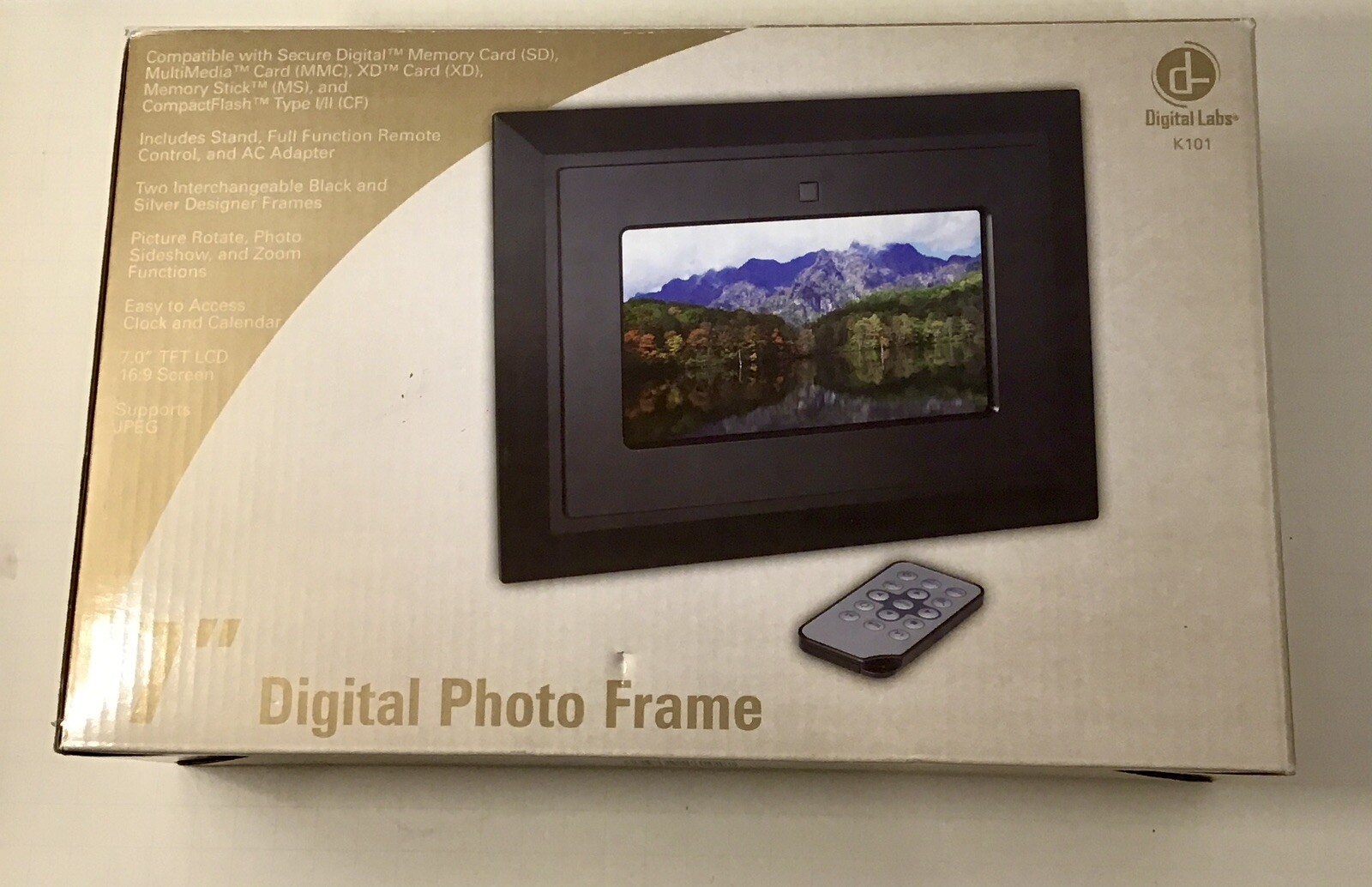 Digital Labs K101 7" Ultra Slim Digital Picture Frame Complete in Original Box!