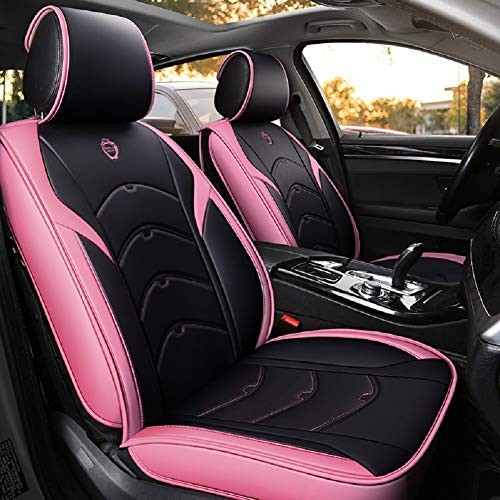  Cartoon Bear All-Inclusive Leather Four Season Seat Cover Cushion 5 Black-pink