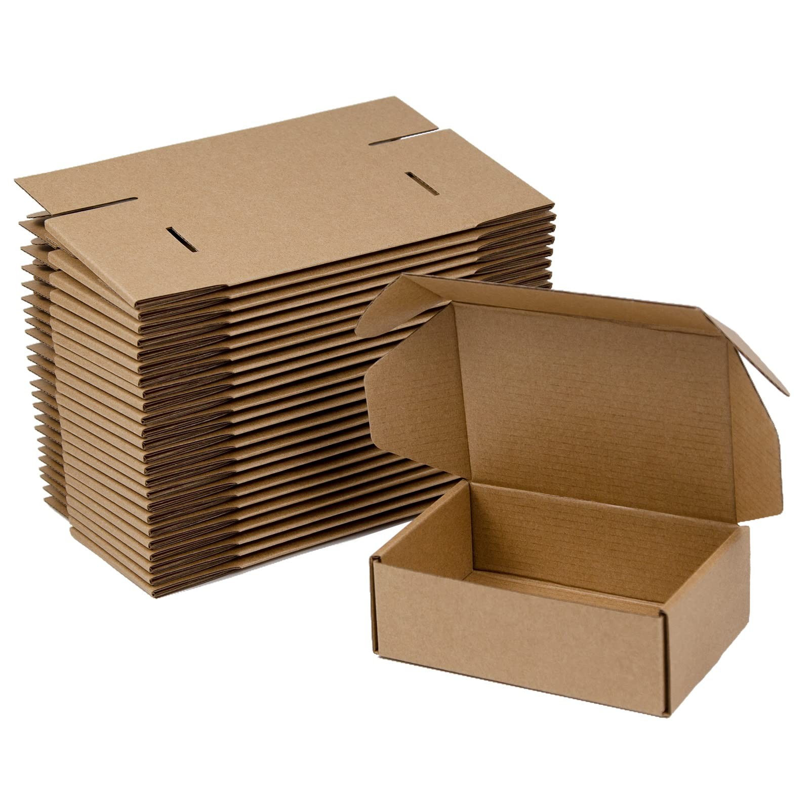 25 PCS 6x4x2 Inch Brown Corrugated Cardboard Shipping Boxes Small Business