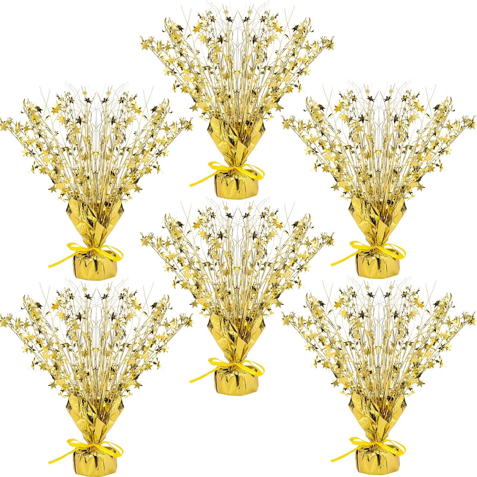 Crowye 6 Pcs Metallic Foil Spray Centerpiece Party Star Fall Table Decoration...