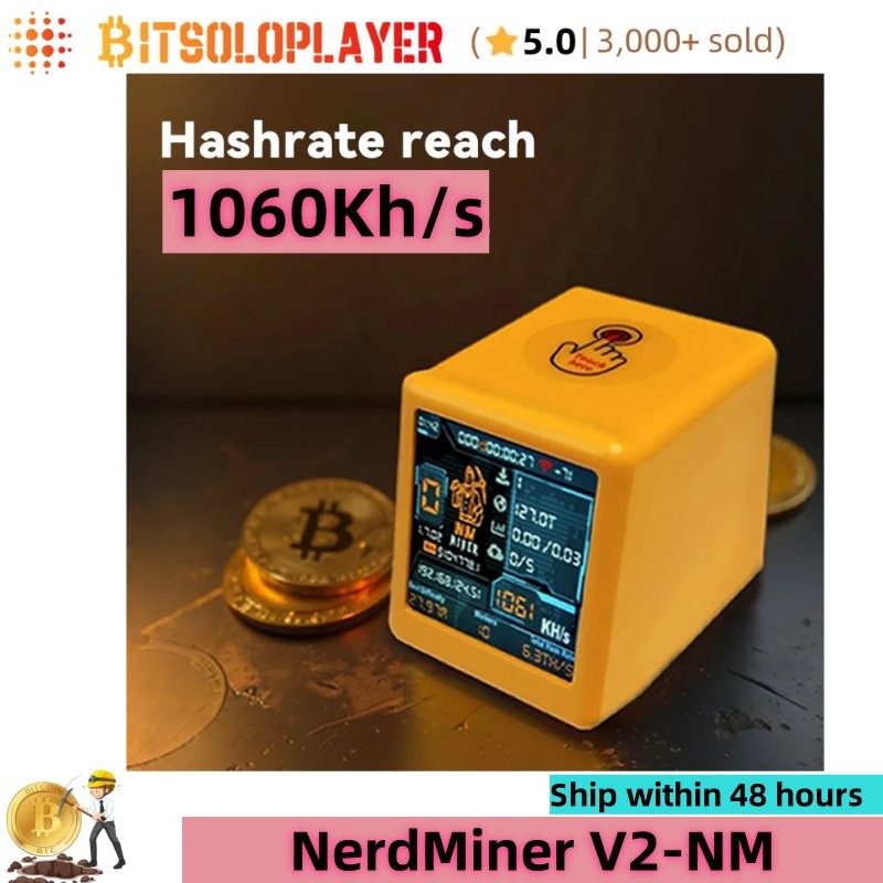 NerdMiner V2 NM BTC Solo Miner SmartTV Clock Crypto Bitcoin Mining Lottery