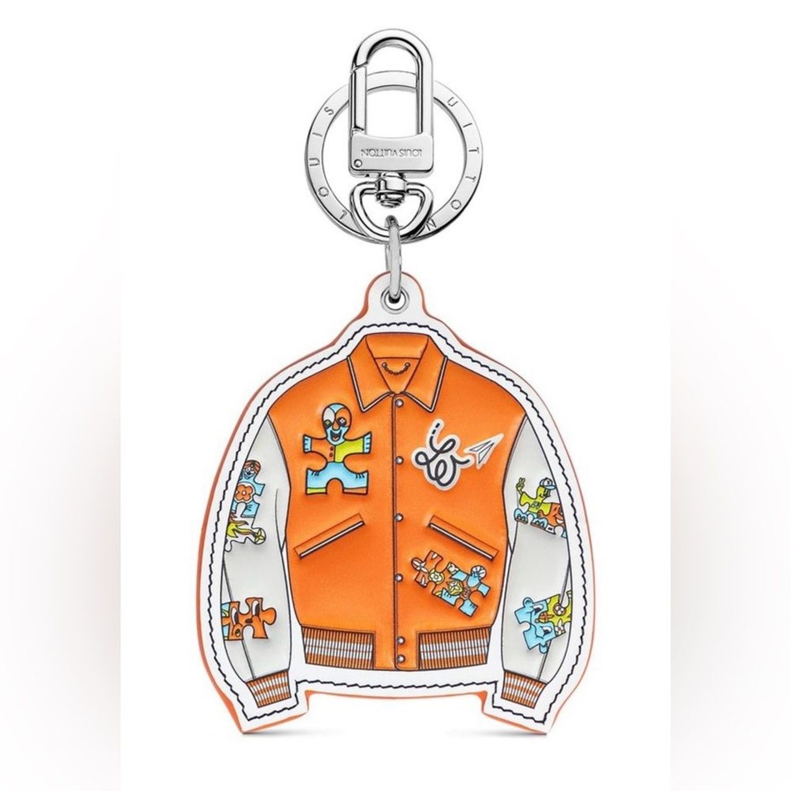 Louis Vuitton Orange Letterman Jacket Charm & Keychain *RARE*