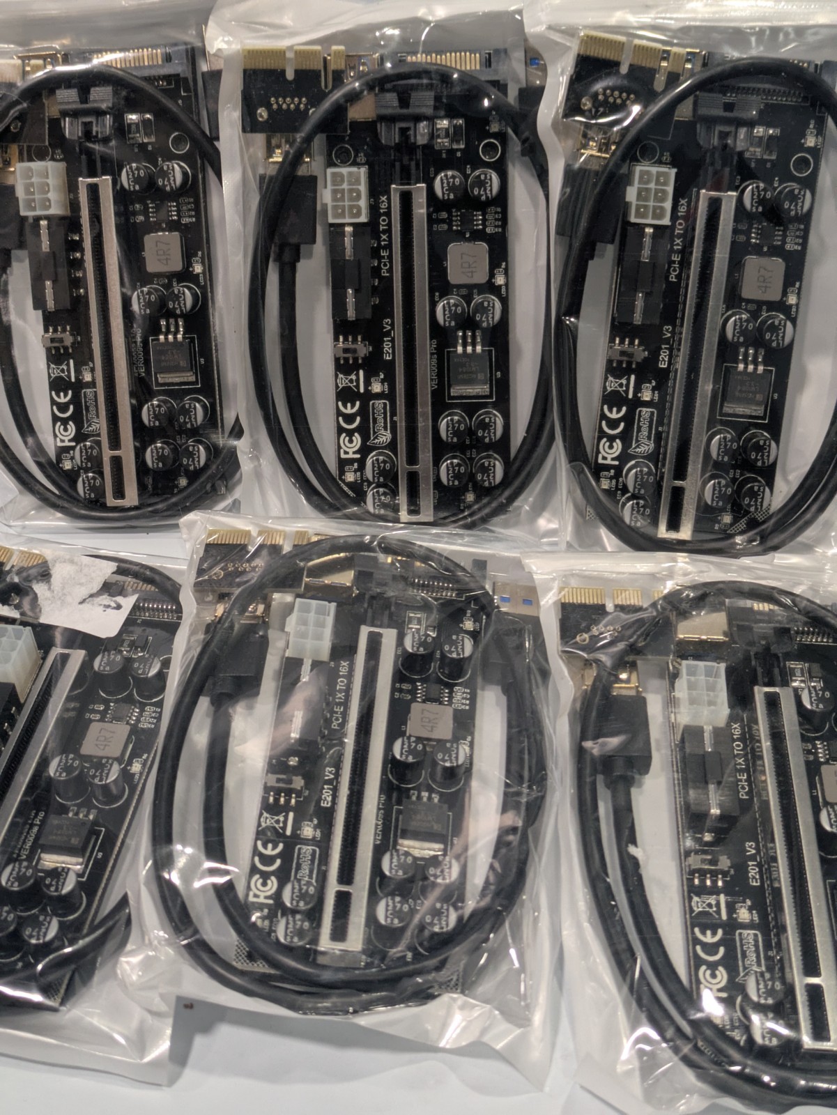 Mailiya V009S Pro PCIe Riser 6Pk-GPU Riser Card 1x to 16x for Mining New in Bag