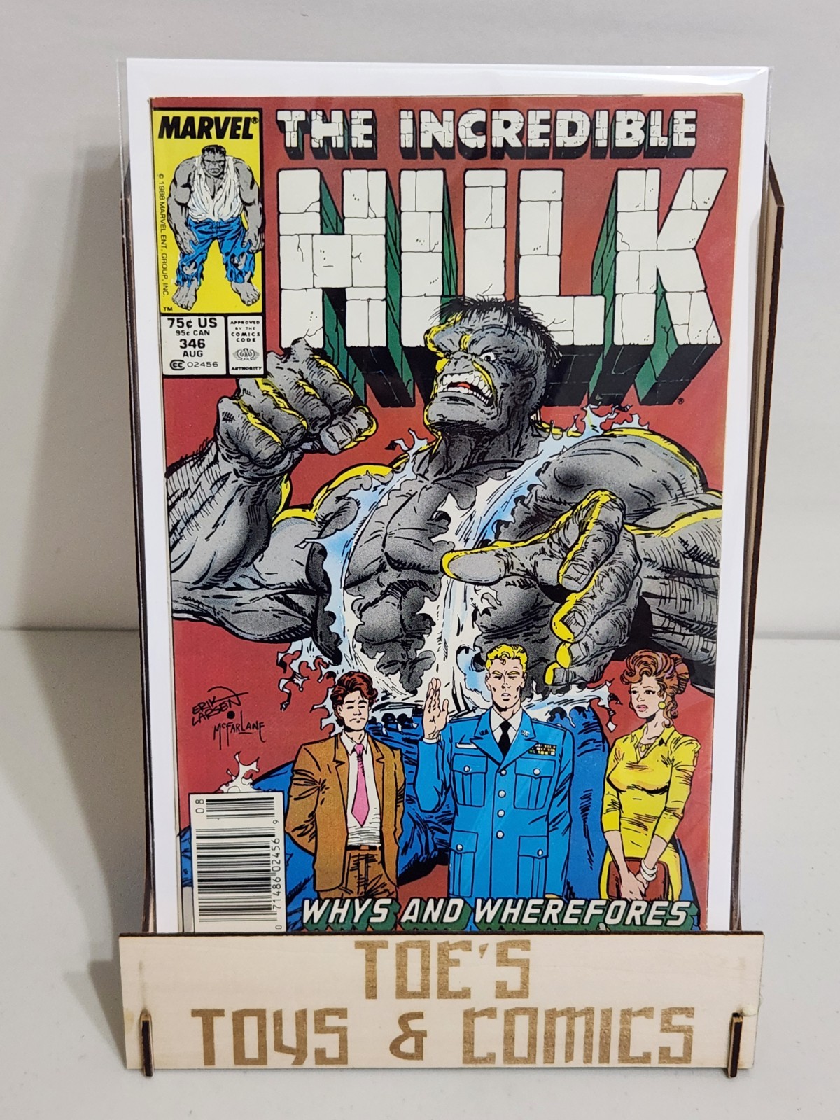 THE INCREDIBLE HULK #346 MCFARLANE LARSEN NEWSSTAND ICONIC MARVEL VF e5
