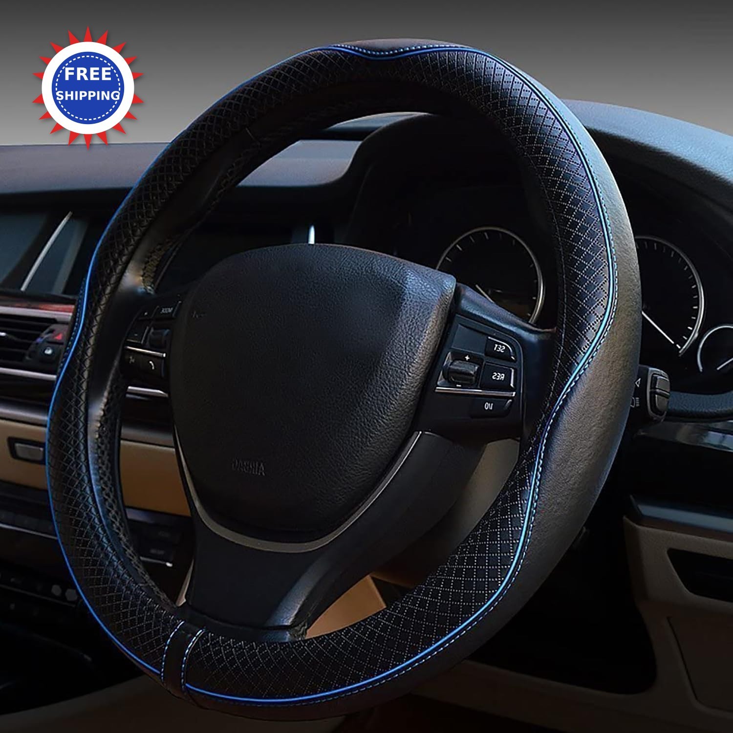 Steering Wheel Cover Anti Slip Leather Sport Style Protector Car Accessories