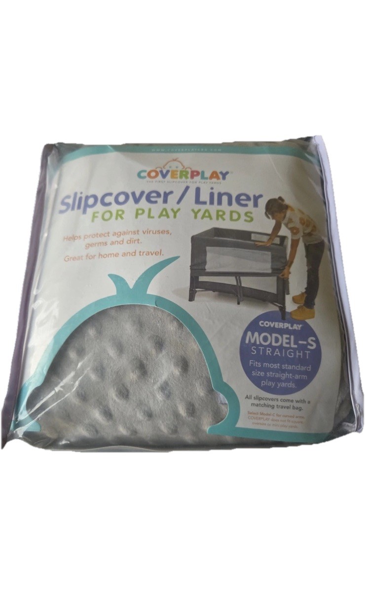 Coverplay Slipcover for Straight Armed Play Yard - 818 Taffy Grey Chenille 