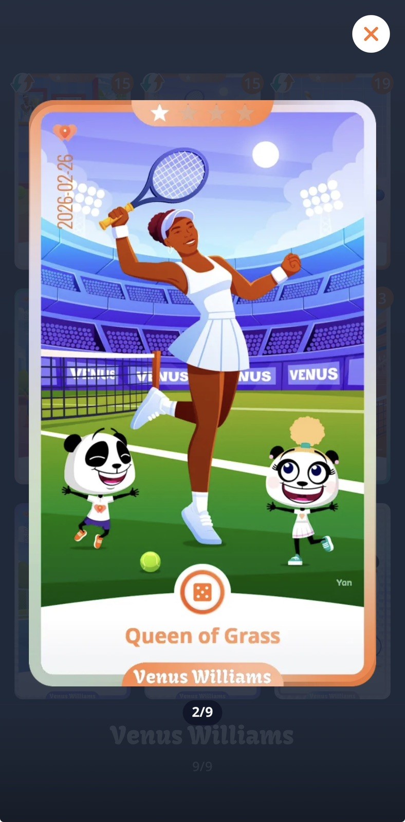 WeWard Venus Williams card #2 - Queen of Grass