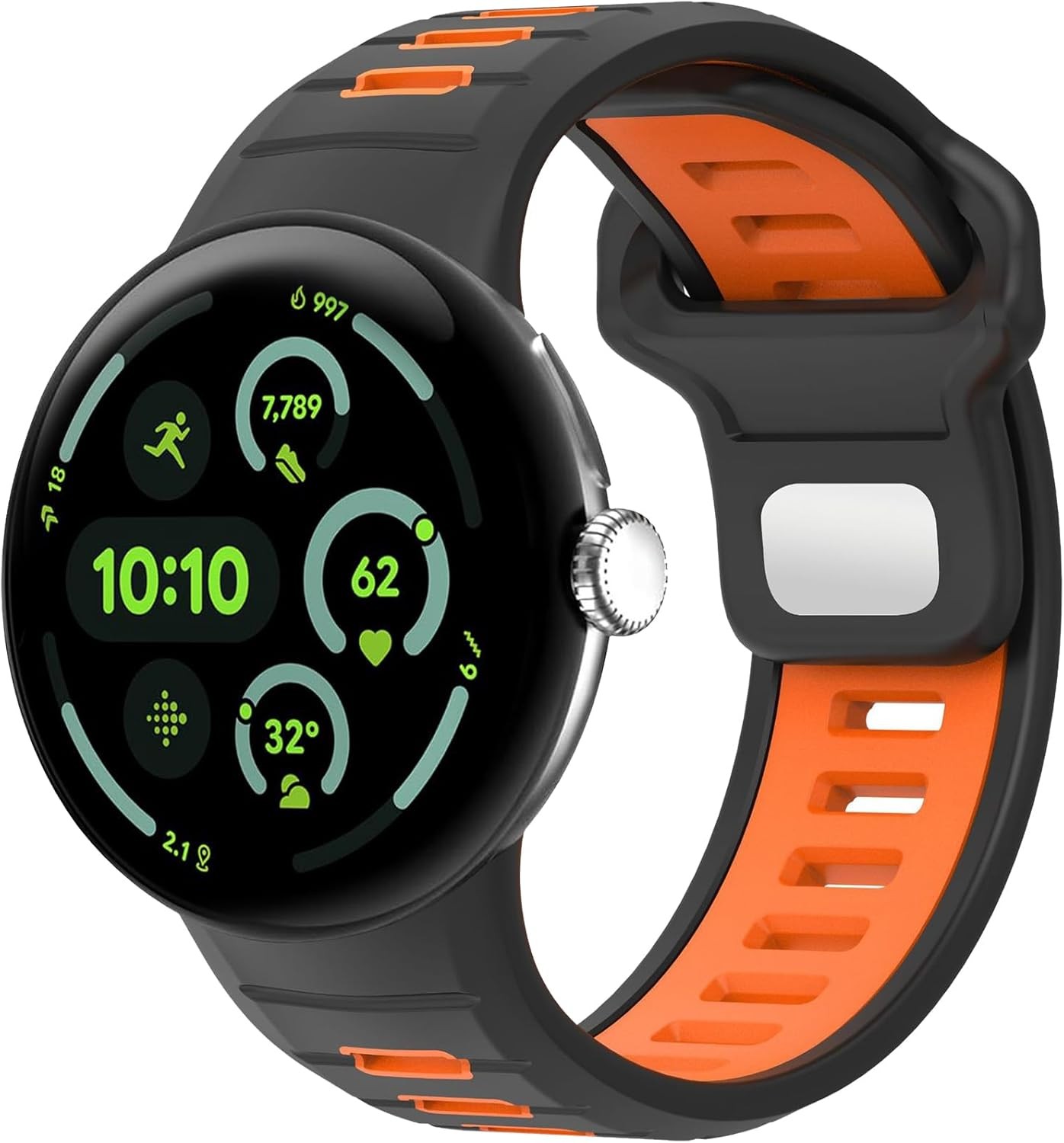 Soft Silicone Strap Compatible with Google Pixel Watch 4/3 45mm Waterproof