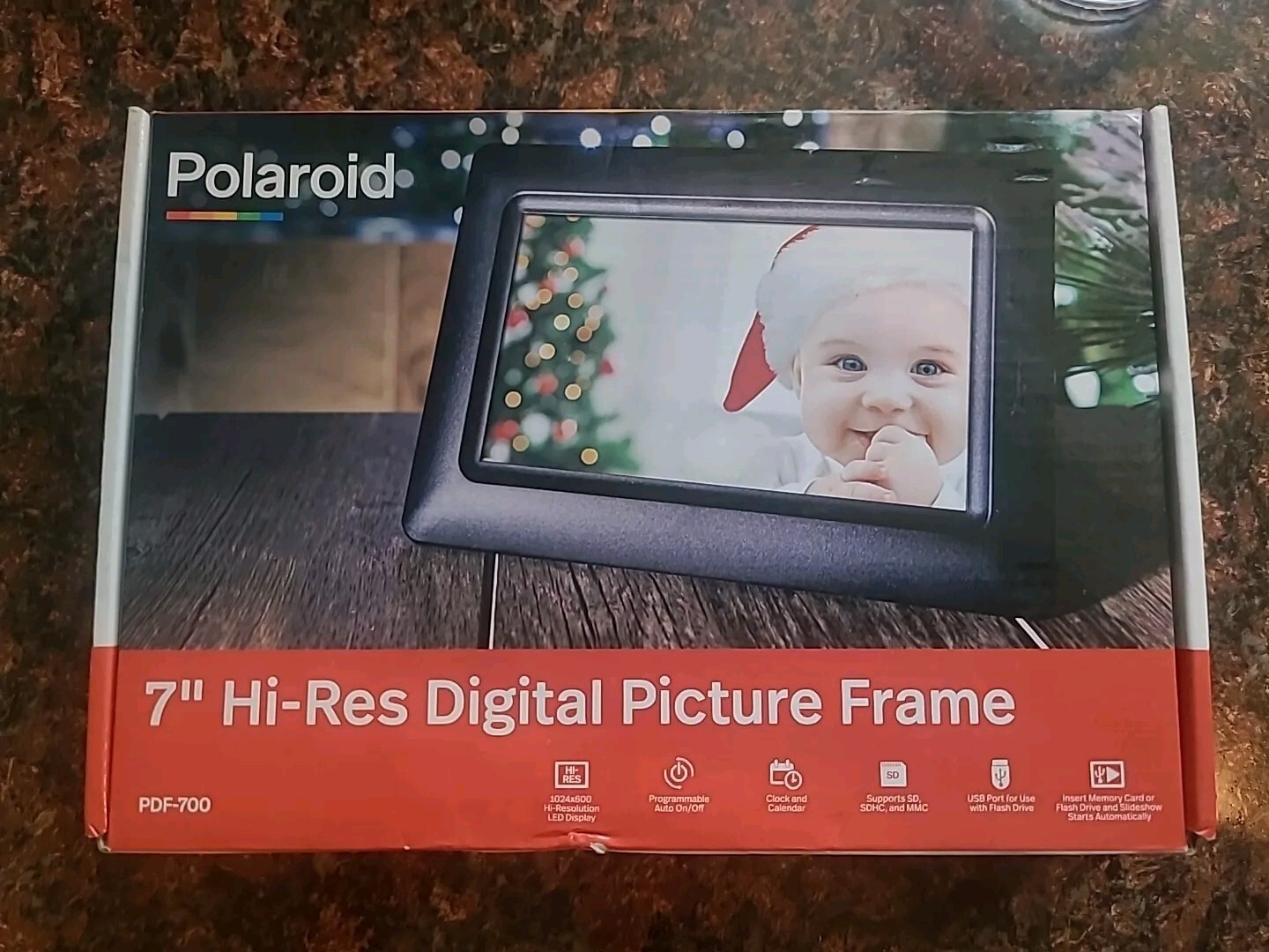 Polaroid 7 Inch Digital Picture Frame Photo Family Memory Card