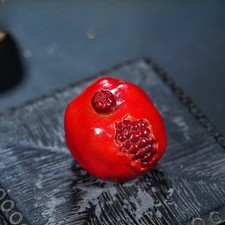 7cm Yixing Purple Clay Handmade Change Color Pomegranate Tea Pet Statue Ornament