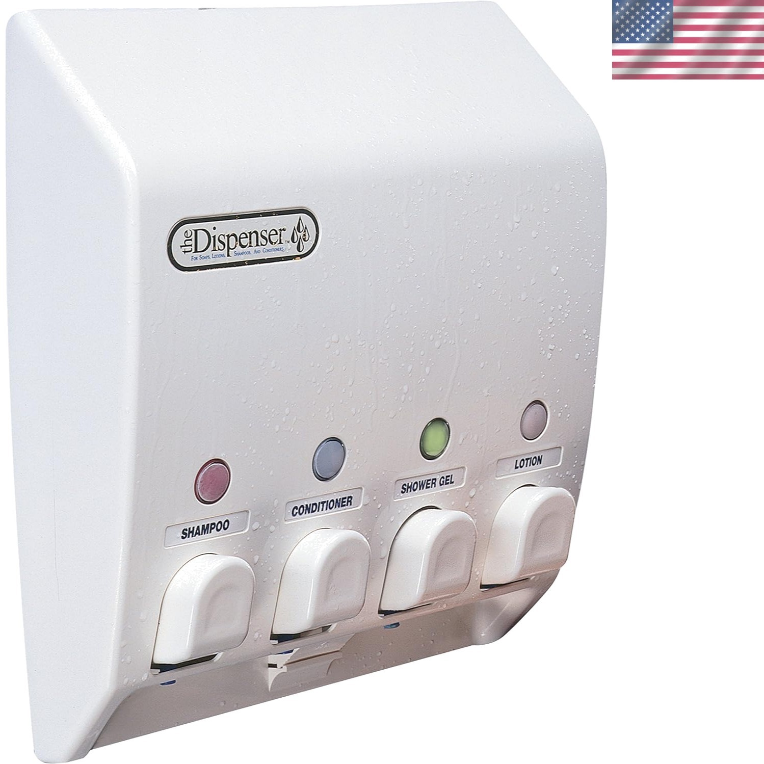 Classic Shower Dispenser 4 Chamber, Wall Mount Shower Shampoo and Soap Dispen...