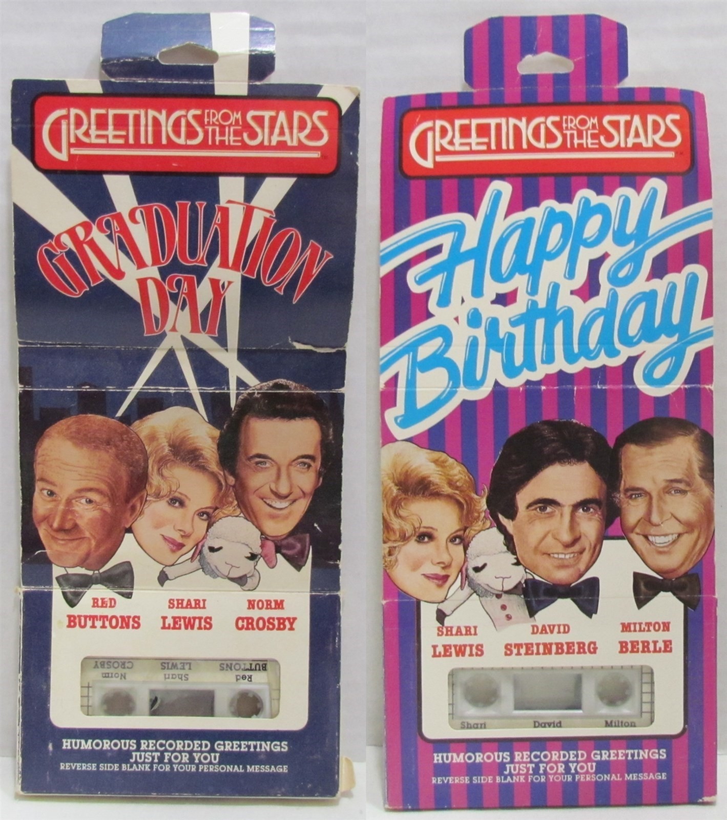 2 Greetings From the Stars Cassette Tapes w/ Shari Lewis, Milton Berle, +++