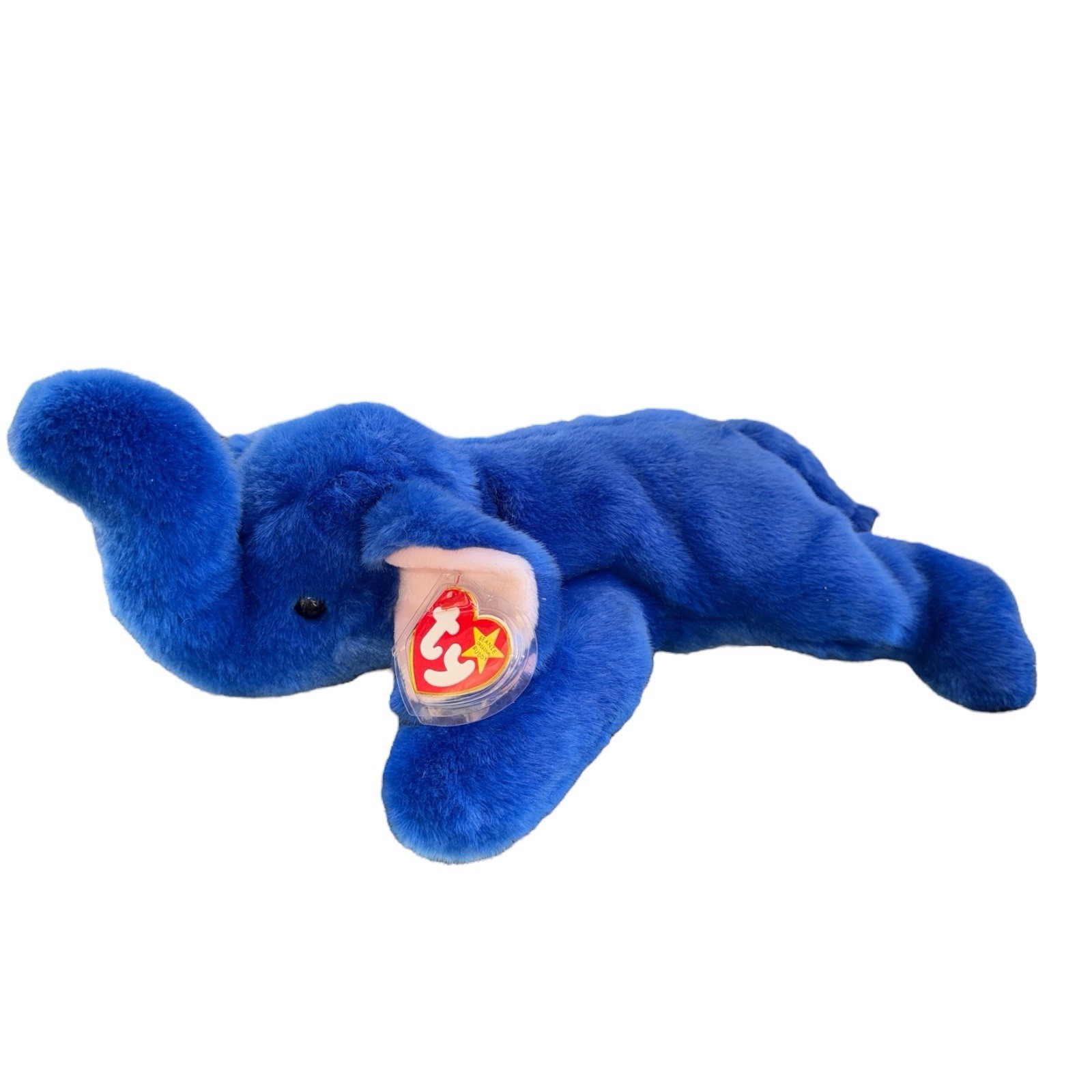 Peanut the Elephant Royal Blue 1998 Ty Beanie Baby Buddies Large Plush MWMT