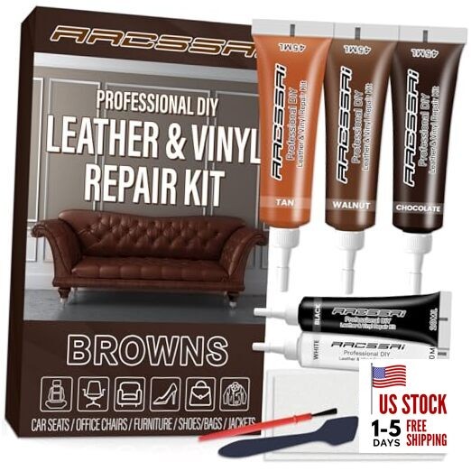  Brown Leather Repair Kit for Furniture, Leather Couch Repair Kit for Sofa, 