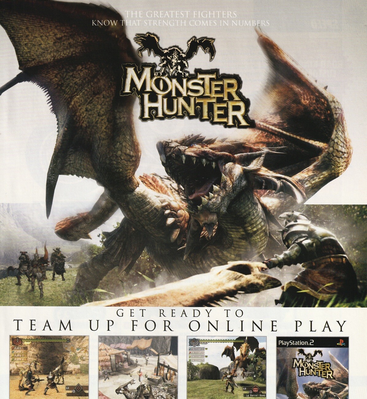 2004 Monster Hunter PS2 Online Video Game Original Print Ad Art 21x27cm FHM 10
