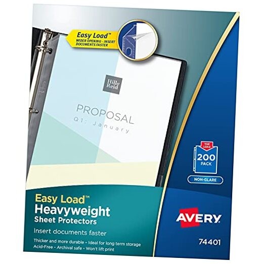  Clear Heavyweight Sheet Protectors, Non-Glare, Easy Load, 200 200 pack