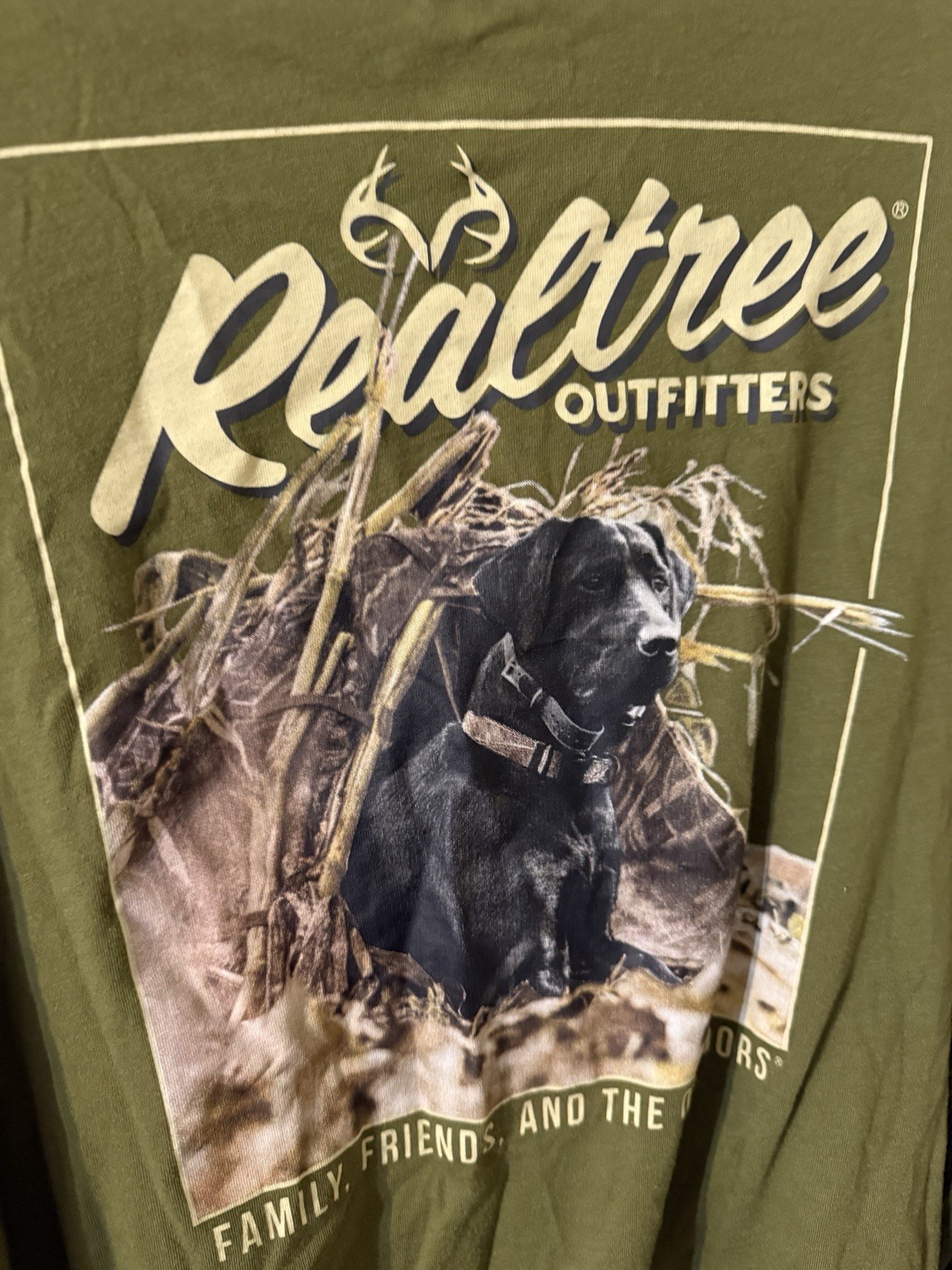 Real Tree Dog Camo Graphic Long Sleeved  T-Shirt Size 2 XL