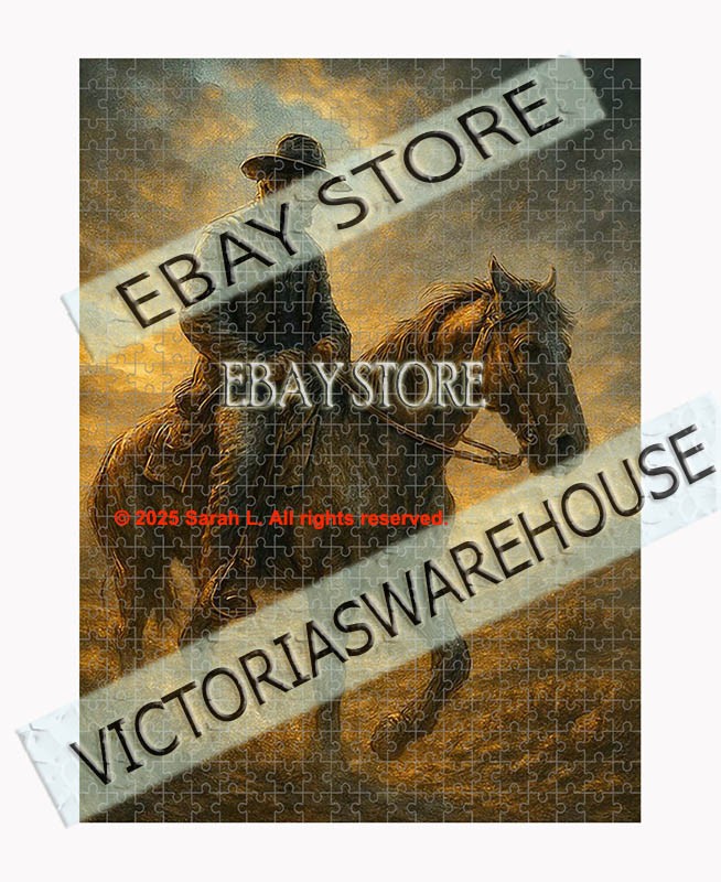 500 piece jigsaw puzzle Western lone rider solitude theme