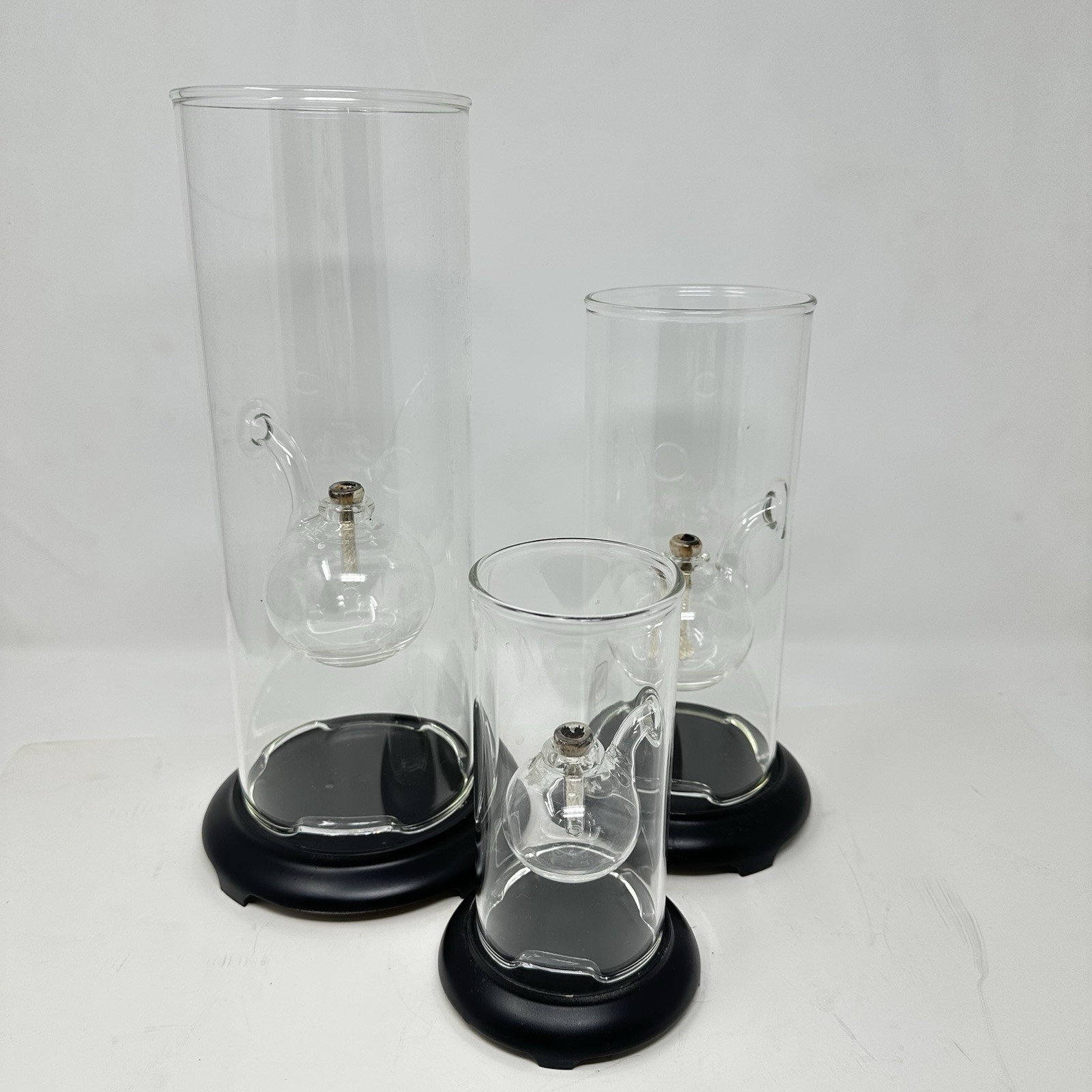 Wolfard Classic Oil Lamps 12” 9” 6” Glass W/ Bases