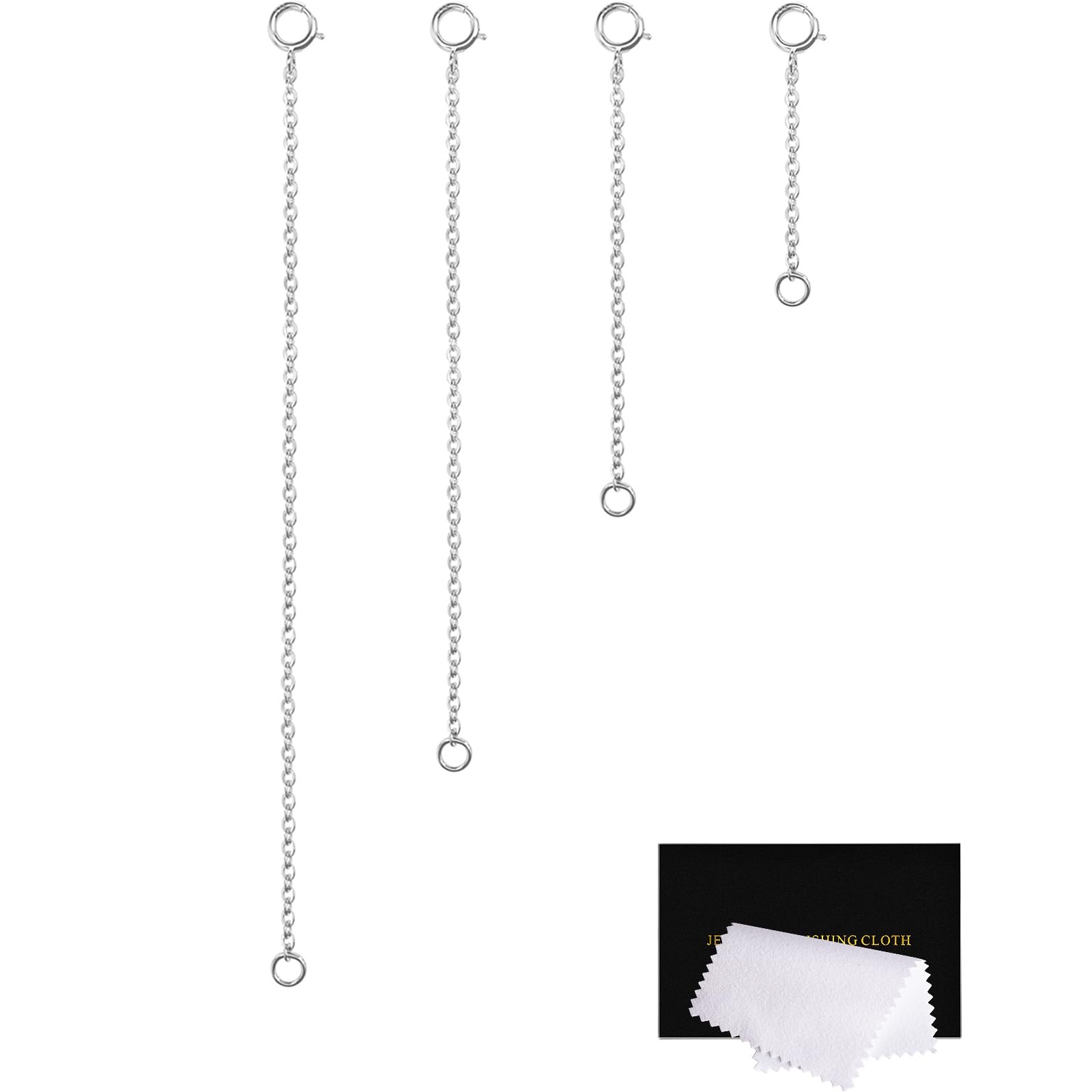 VANBARIS 925 Sterling Silver Necklace Extender 1 2 3 4 inch, 