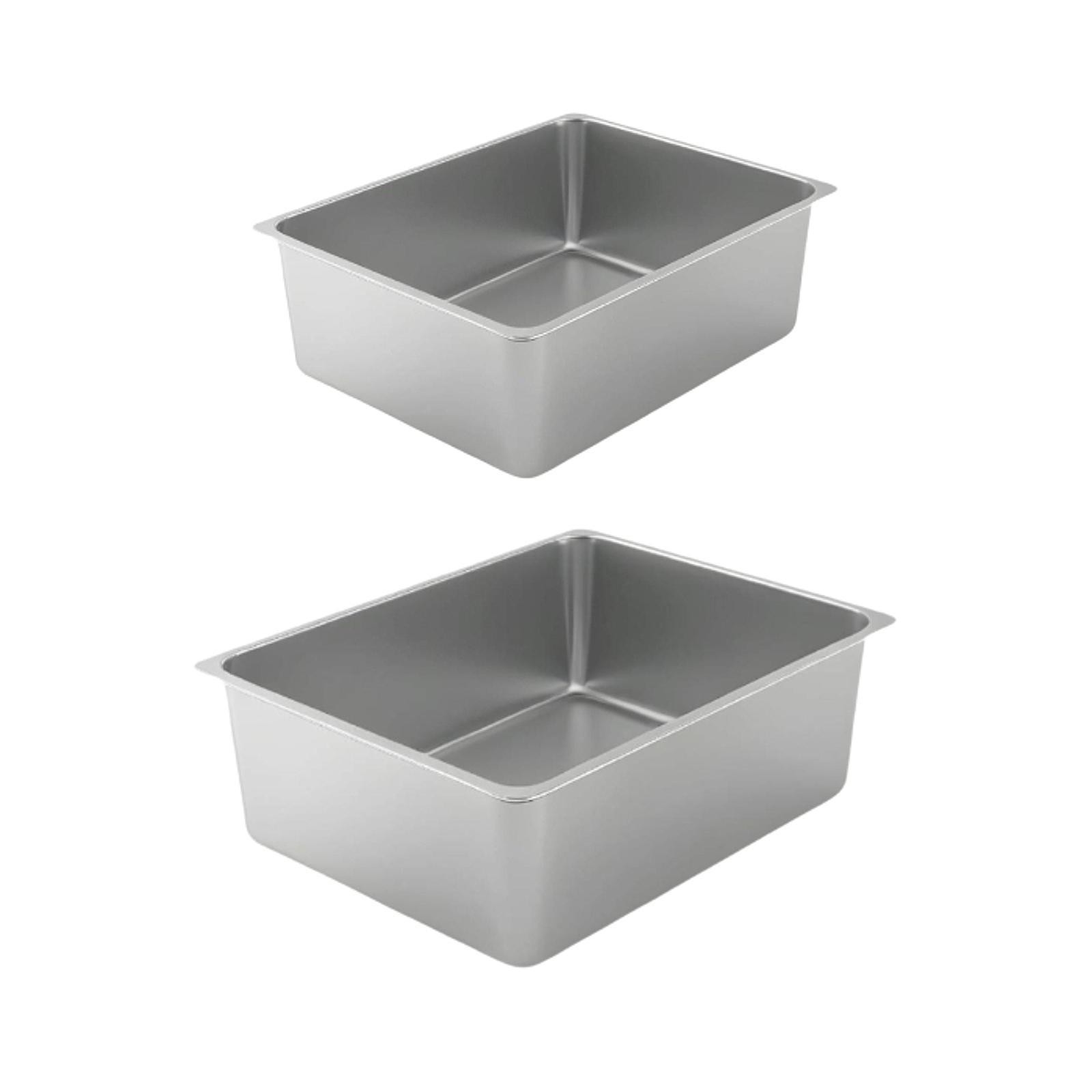 Stainless Steel Litter Box Metal Litter to Clean Splashproof Non Stick Indoor