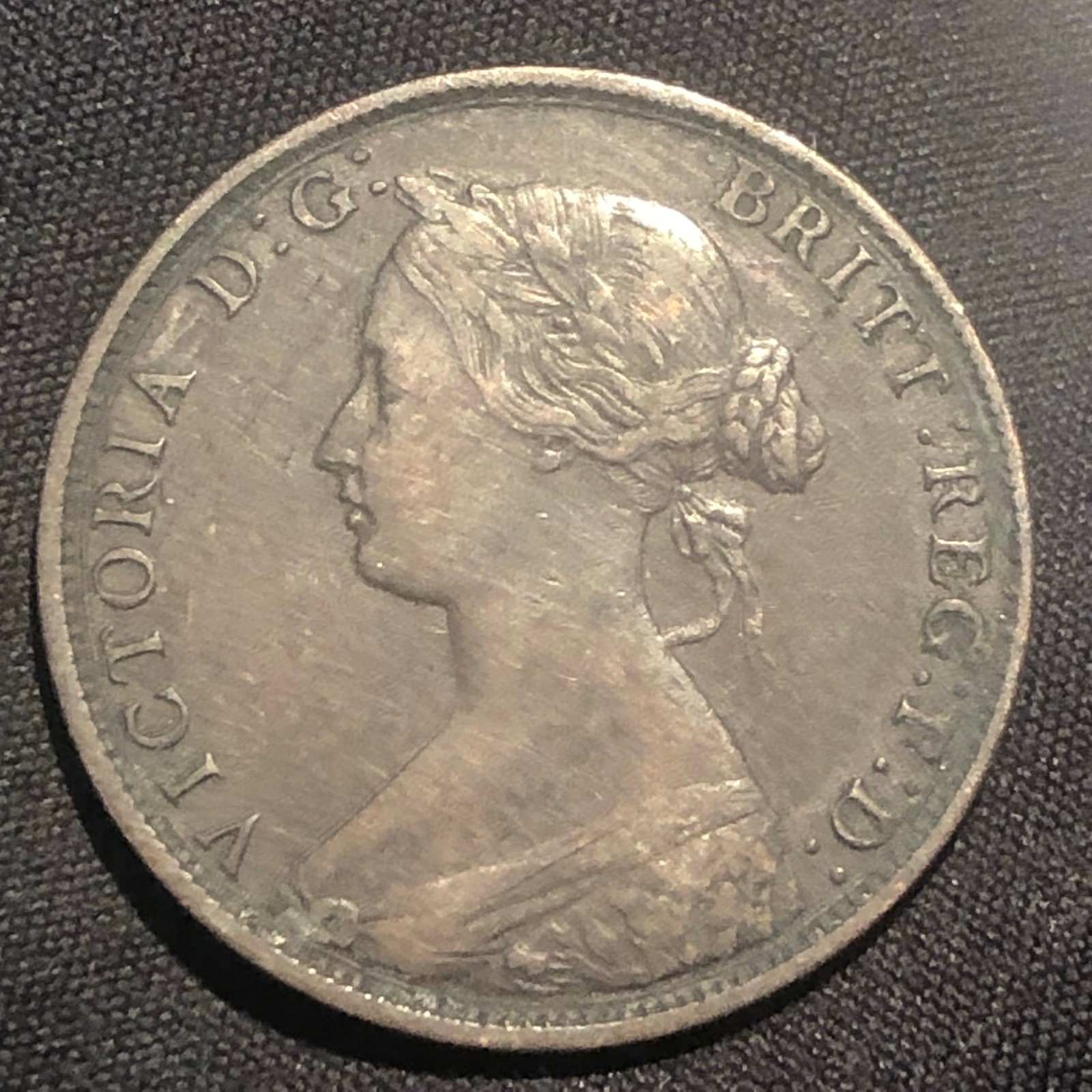 1861 New Brunswick One Cent Bronze Coin - XF (Extra Fine) condition