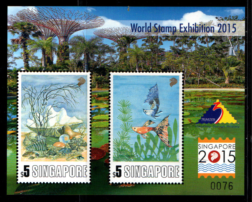 Singapore - 2013 World Stamp Exhibition MS with (EXTRA LOGO) + Imperf MS MNH