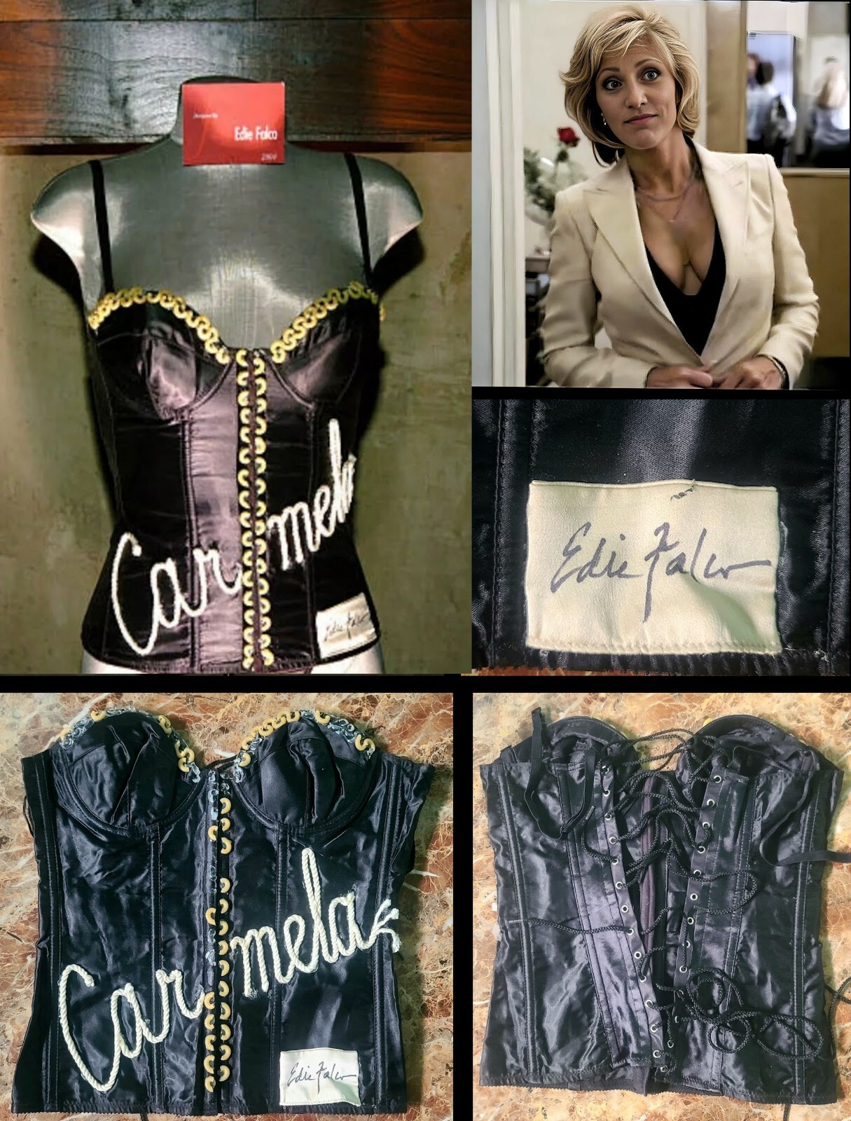 Frederick's Custom Made Signed original art 1/1 Corset by EDIE FALCO of Sopranos