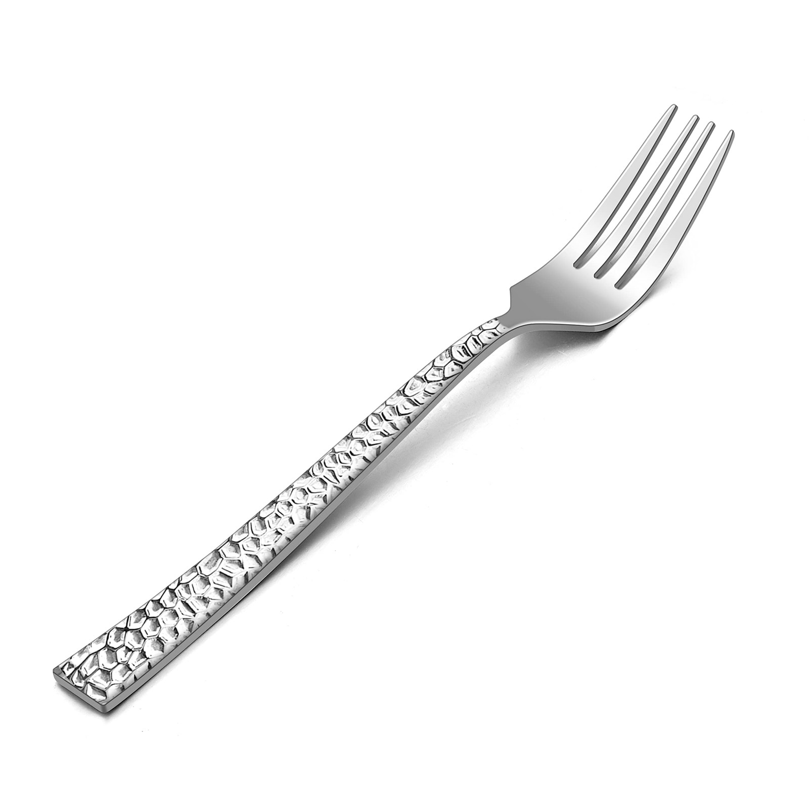 HaWare Hammered 12-Pieces Dessert Forks, Stainless Steel 6.7 inches, Silver 